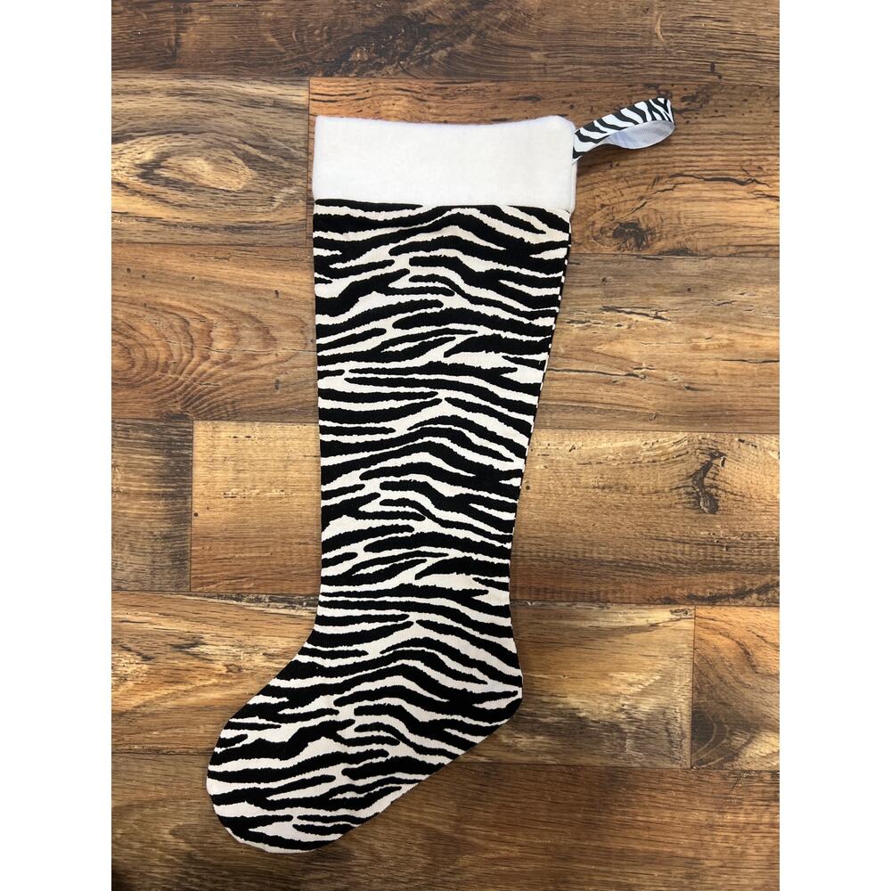 Zebra Print Handmade Christmas Stocking for You or Pet